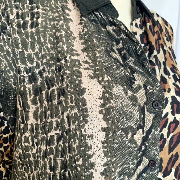 Next Move Vintage Animal Print Button Up Size Large - Picture 4 of 12